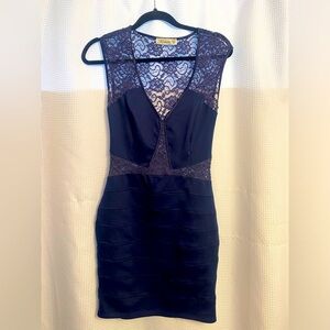 Blue sexy lace dress.